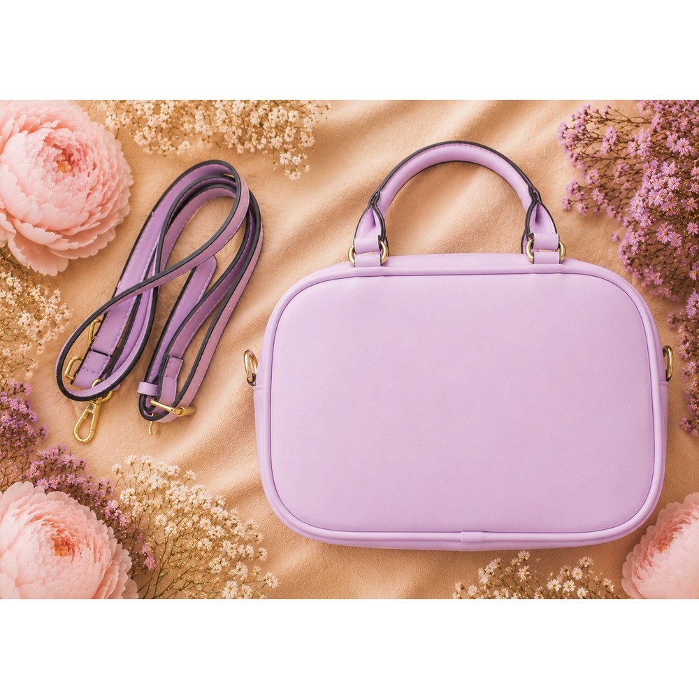 Coach Rowan Satchel Lavender Purple Tea Rose Floral Applique Crossbody Bag - Picture 2 of 4
